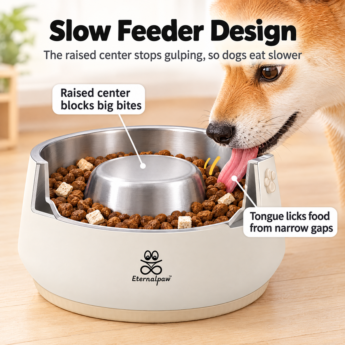 Slow feeder bowl working principle detail