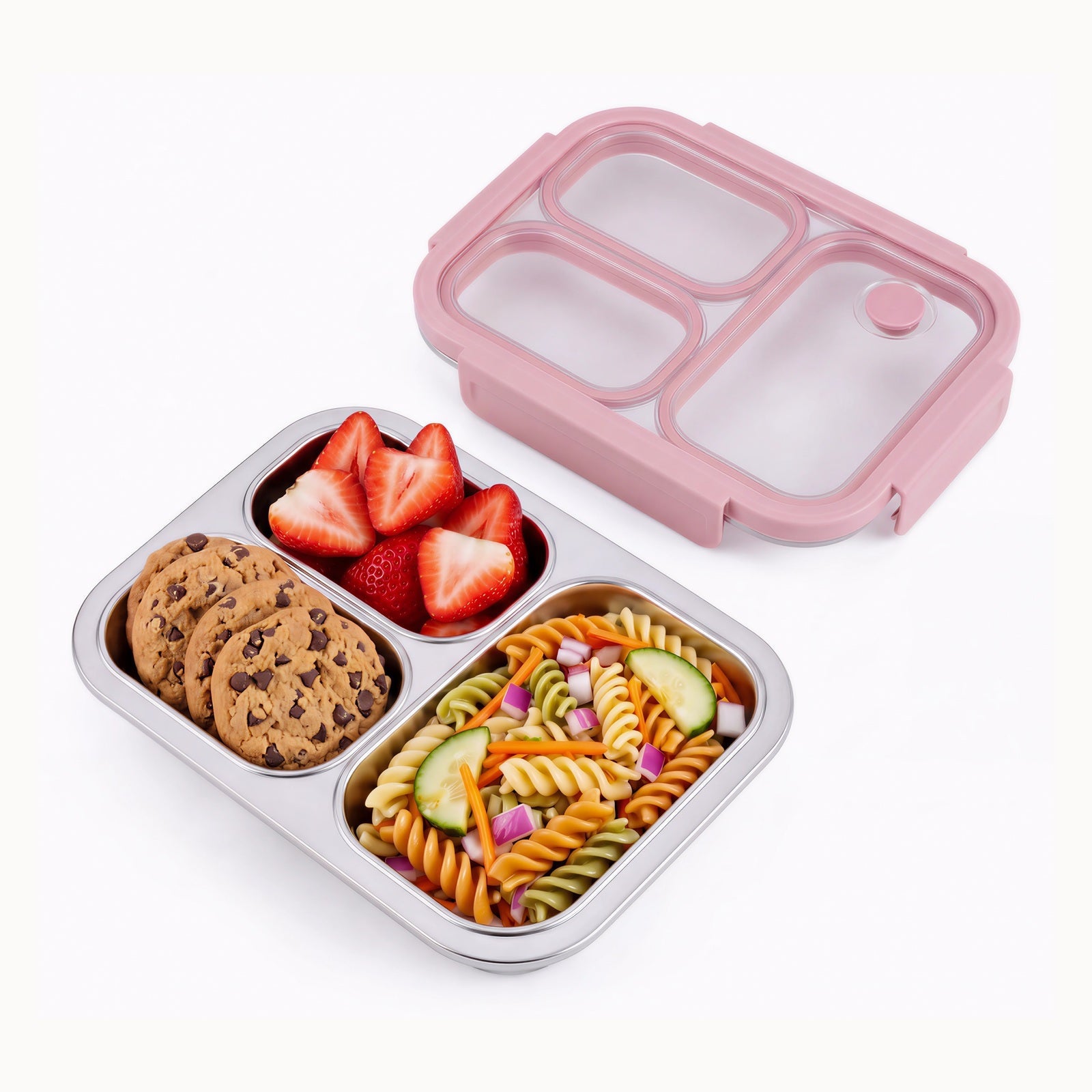 Eternalpaw pink lid 316L stainless steel kids bento box
