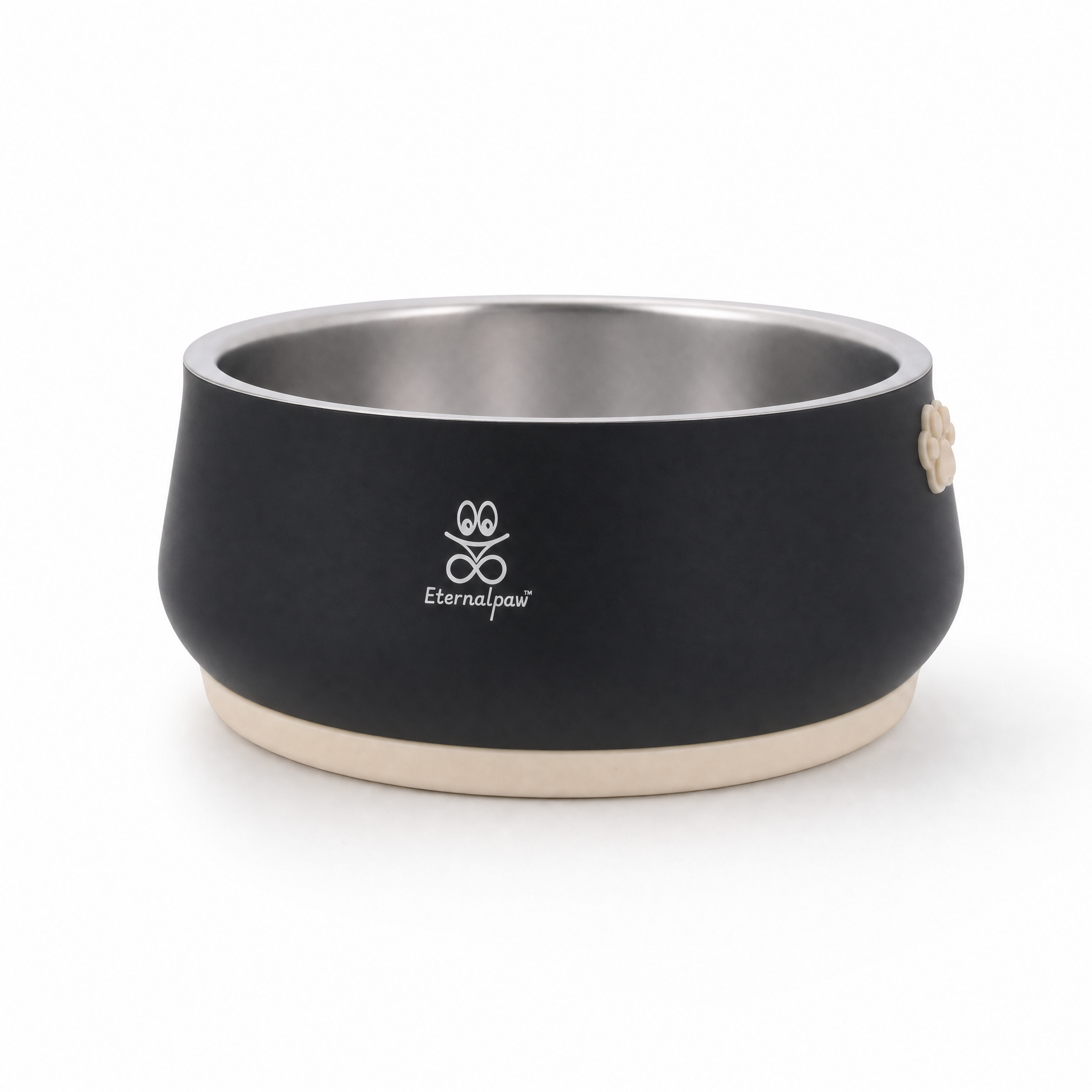 Matte black Eternalpaw 316L pet bowl